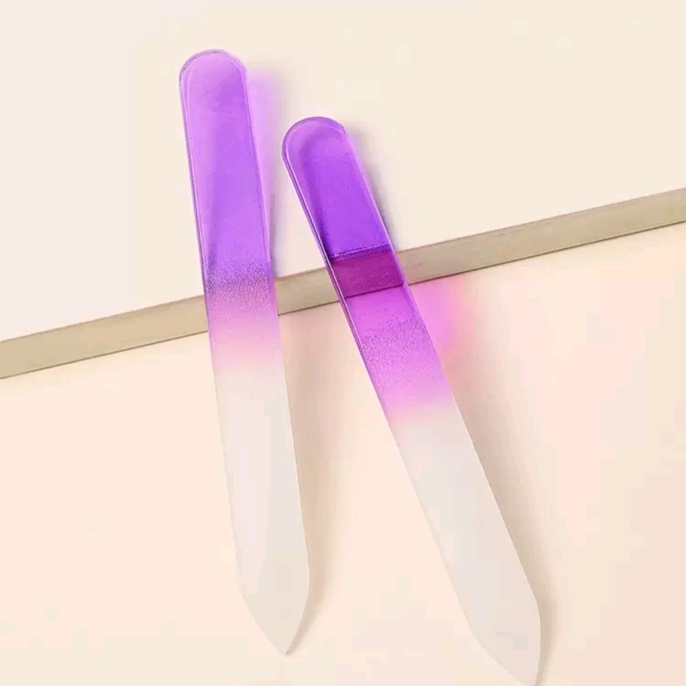 Purple and White Glass Nail Files